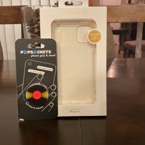 Clear case for iPhone 11 and new unopened album pop socket. NWT